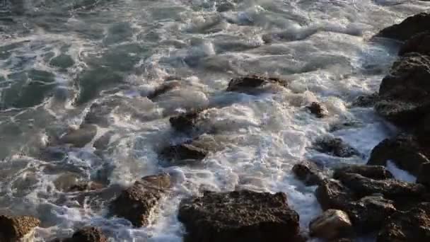 Pierres Obus Sur Les Rives Mer Méditerranée Dans Nord Israël — Video