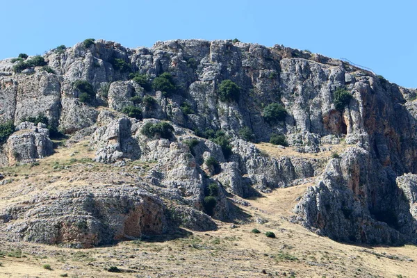 Srail Devletindeki Dağların Manzarası Srail Sıcak Yaz — Stok fotoğraf