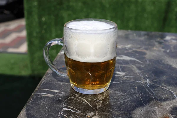 Studené Čerstvé Pivo Sklenici — Stock fotografie