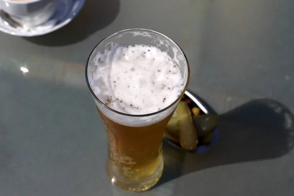 Cerveja Fria Fresca Copo — Fotografia de Stock