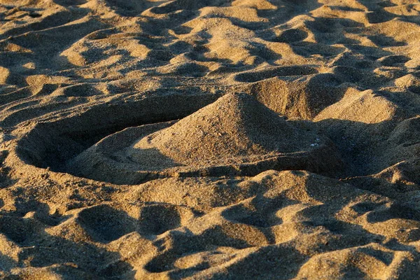 Footprints Sand Mediterranean Coast Sandy Beach Northern Israel — Stock Photo, Image