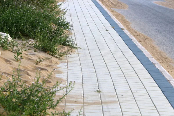 pedestrian road in a city park on the Mediterranean Sea in northern Israel