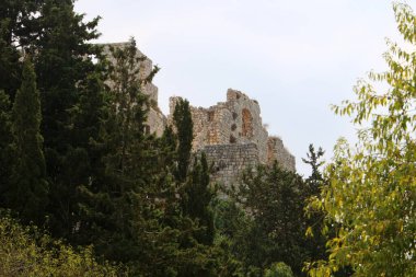 Kuzey İsrail 'deki Haçlılar ve Hastahaneciler' in antik bir kalesinin kale harabeleri. 
