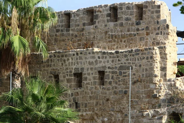 Fortress wall ruins of an ancient fortress of the Crusaders and Hospitallers in northern Israel