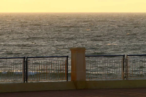 Valla Seguridad Parque Urbano Costa Mediterránea Norte Israel —  Fotos de Stock