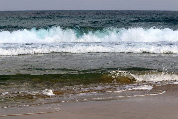 Costa Deserta Mar Mediterrâneo Norte Estado Israel — Fotografia de Stock