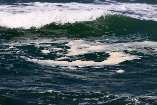 Verlaten Kust Van Middellandse Zee Het Noorden Van Staat Israël — Stockfoto