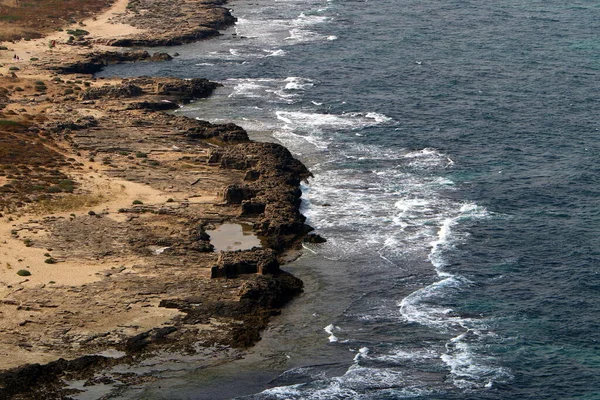 Deserted Coast Mediterranean Sea North State Israel — Stock Photo, Image