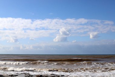 İsrail devletinin kuzeyinde Akdeniz 'in ıssız kıyıları 