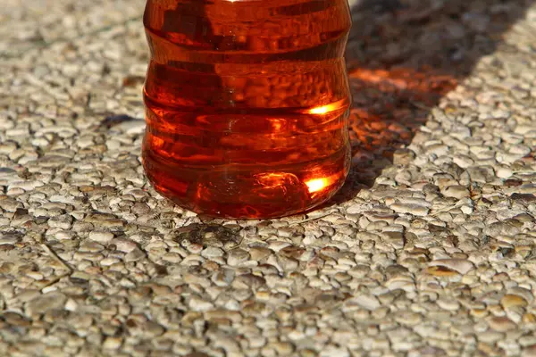 Einem Glas Wasser Und Limonaden — Stockfoto