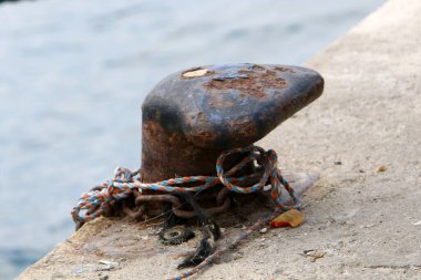 Kuzey İsrail 'de bir limanda gemi ve tekneler için rıhtım 