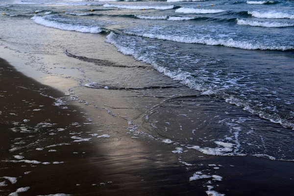 Sandy Beach Shores Mediterranean Sea Northern Israel Very Hot Dry — Stock Photo, Image