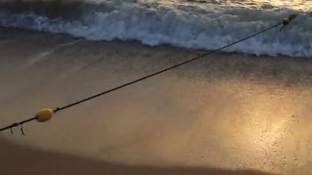 Sandstrand Der Mittelmeerküste Norden Israels Sehr Heiße Und Trockene Sommer — Stockvideo