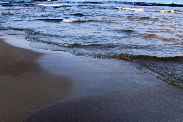 Sandy Beach Shores Mediterranean Sea Northern Israel Very Hot Dry — Stock Photo, Image