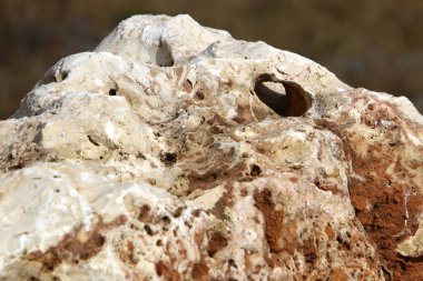 İsrail 'in kuzeyindeki dağlara yakın taş ve kaya dokusu 