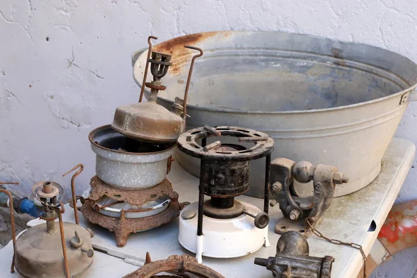Oude Antieke Landbouwmachines Gereedschappen Een Museum Israël — Stockfoto