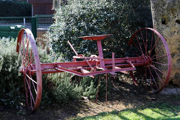 Stare Zabytkowe Maszyny Rolnicze Narzędzia Muzeum Izraelu — Zdjęcie stockowe