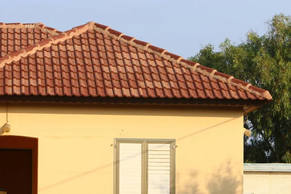 Fragment Tiled Roof Architectural Details Housing Israel — Stock Photo, Image