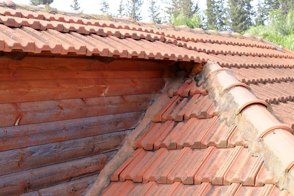 Fragment Tiled Roof Architectural Details Housing Israel — Stock Photo, Image