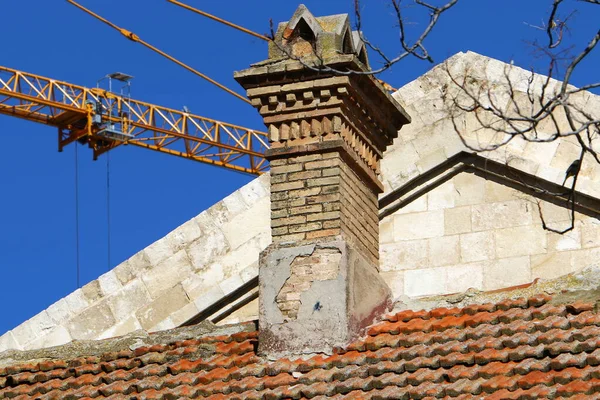 Fragment Toit Carrelé Détails Architecturaux Logement Israël — Photo