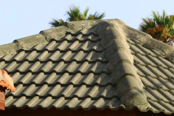 Fragment Tiled Roof Architectural Details Housing Israel — Stock Photo, Image