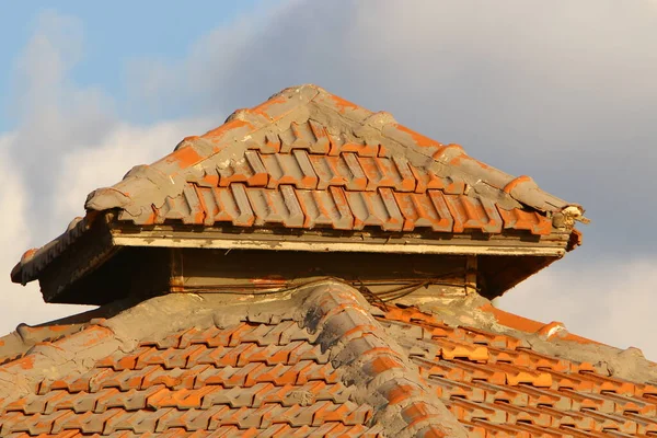 Fragment Tiled Roof Architectural Details Housing Israel — Stock Photo, Image