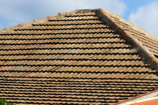 Fragment Tiled Roof Architectural Details Housing Israel — Stock Photo, Image