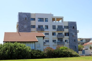 Döşeme çatısının bir parçası. İsrail 'deki konutların mimari detayları 