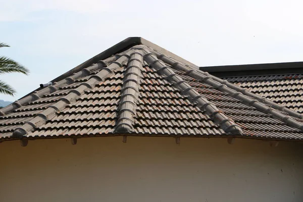 Fragment Tiled Roof Architectural Details Housing Israel — Stock Photo, Image