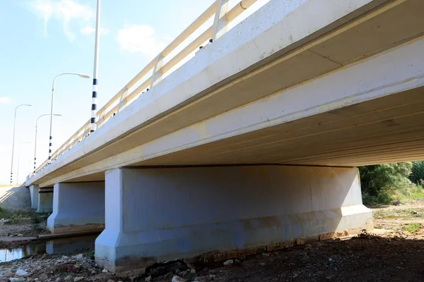 Reinforced Concrete Bridge Road Transport Landscape Bridge Northern Israel — Stock Photo, Image