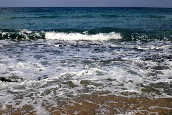 Rocky Coast Mediterranean Sea North Israel Stock Image Table — Stock Photo, Image