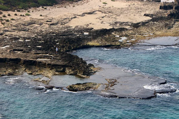 Rocky Coast Mediterranean Sea North Israel Stock Image Table — Stock Photo, Image