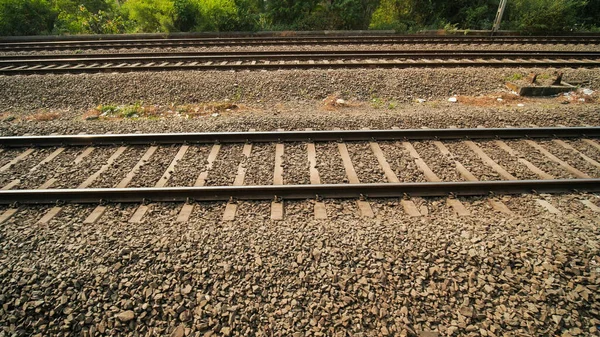 Railway rails in India. Video in motion.