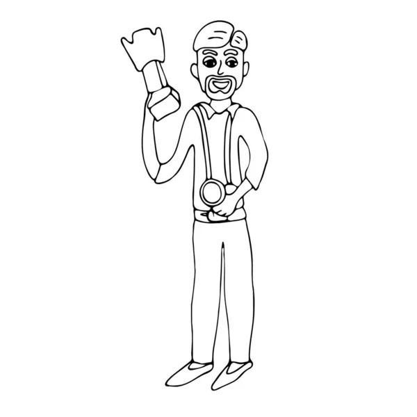 Fotoğrafçılık hayatı. Erkek fotoğrafçı. Fotoğraf illüstrasyonu.