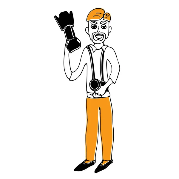 Fotoğrafçılık hayatı. Erkek fotoğrafçı. Fotoğraf illüstrasyonu.