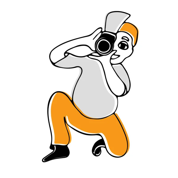 Fotoğrafçılık hayatı. Erkek fotoğrafçı. Fotoğraf illüstrasyonu.