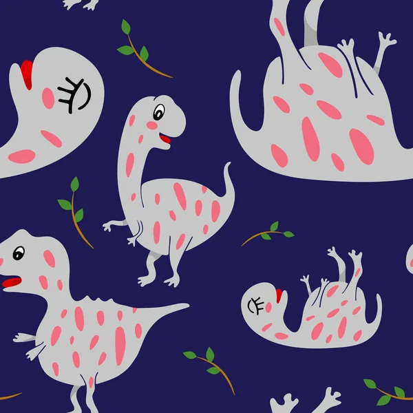 Dinozorlarda kusursuz desen. Kağıt ve Tekstil Tasarımı