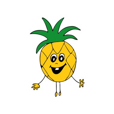 Yiyecek tasarımı için vektör ananas.