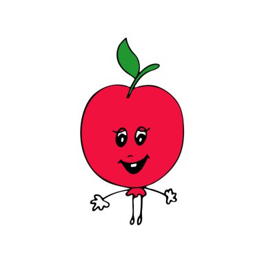 Yiyecek tasarımı için vektör elma.