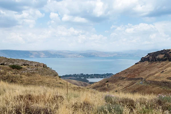 Vista Desde Los Altos Del Golán Hasta Mar Galilea Kineret —  Fotos de Stock