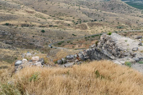 ギリシャ ローマ市紀元前 世紀の Hippus Susita の遺跡からゴラン高原 イスラエル共和国を見る — ストック写真