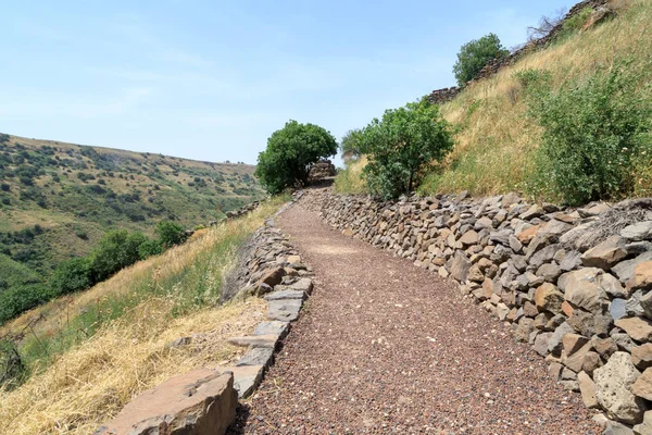 Jalan Menuju Reruntuhan Kota Yahudi Kuno Gamla Dataran Tinggi Golan — Stok Foto