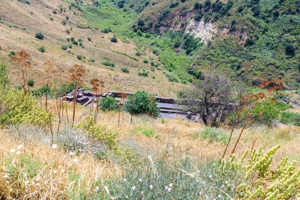 年にローマ帝国の軍隊によって破壊されたゴランにガムラの古代ユダヤ人都市の遺跡 — ストック写真