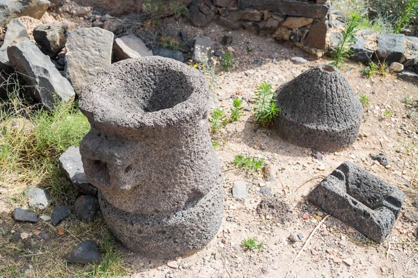 The remains of tools on the ruins of the ancient Jewish city of Gamla on the Golan Heights destroyed by the armies of the Roman Empire in the 67th year AD, Israel