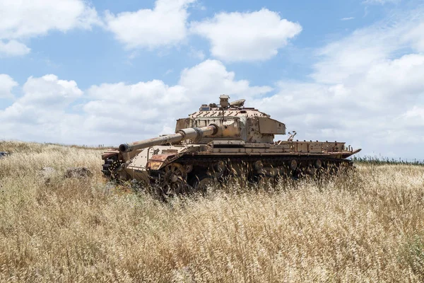 Tanque Israelí Destruido Está Después Del Juicio Final Guerra Yom — Foto de Stock