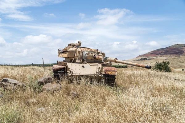 Знищений Ізраїльський Танк Після Судного Дня Війна Судного Дня Голанських — стокове фото