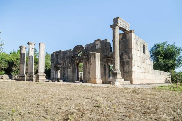 Ruínas Grande Sinagoga Período Talmúdico Parque Nacional Bar Israel — Fotografia de Stock