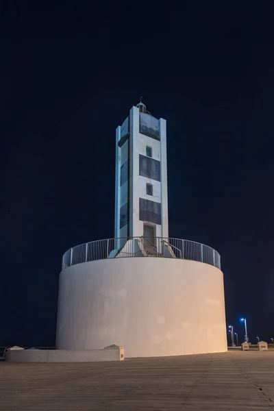 Tel Aviv Izrael Června 2018 Zobrazení Noci Majáku Nábřeží Starém — Stock fotografie