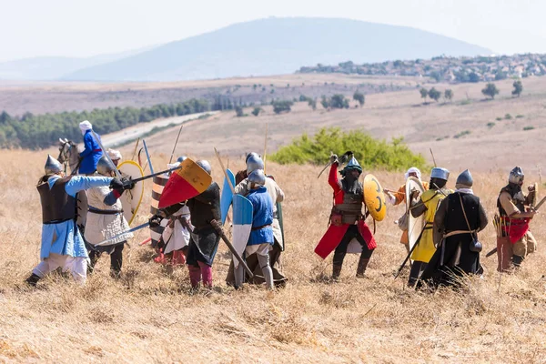 Tiberias Israel Juli 2018 Återuppbyggnad Horns Hattin Slaget 1187 Saladins — Stockfoto