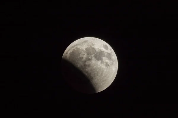 Parziale Eclissi Lunare Nella Notte Estate Sul Deserto Della Giudea — Foto Stock